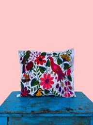 Hand Embroidered Mexican Pillow Cover, Decor - thumbnail 1