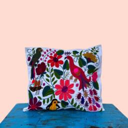 Hand Embroidered Mexican Pillow Cover, Decor - thumbnail 2