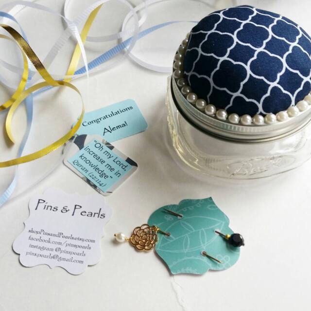 Mason Jar Pin Cushions, Hijab Sewing Kit, Muslim Bridesmaids, Eid Gifts, Ramadan Wedding, Moroccan Pattern - image 1
