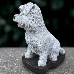 Stone Westie Dog Statue Concrete Sculpture Outdoor Ornament Handmade Terrier Yorkie Decoration Lover Gift Yard Art - thumbnail 4
