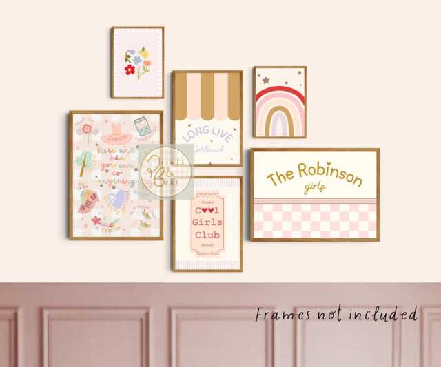 Set Of Personalised Positive Affirmation Sisters Gallery Wall Prints For A Shared Playroom, Bedroom Or Nursery - Unframed - image 1