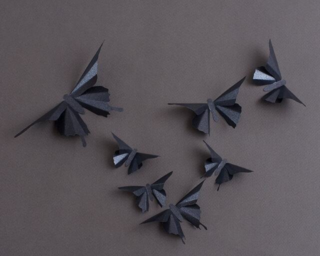 3D Butterfly Wall Art Onyx Black Metallic Silhouettes For Girls Room, Nursery, & Home Art Decor - image 1