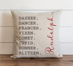 Santa's Reindeer 20 X Pillow Cover // Christmas Holiday Throw Gift Accent - thumbnail 1
