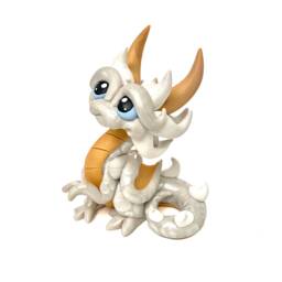Cremella - Polymer Clay Dice Holder Dragon Pearl White, Gold, & White Dragonling - thumbnail 2