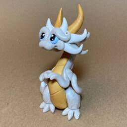 Cremella - Polymer Clay Dice Holder Dragon Pearl White, Gold, & White Dragonling - thumbnail 4