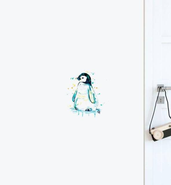 Penguin Waddling Wall Sticker Decal - Illustration Stickers, Animals Decals, Home Decor, Art, Illustrations