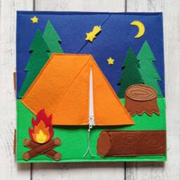 Felt Forest Animals Quiet Book Page Montessori Sensory Toy - thumbnail 3