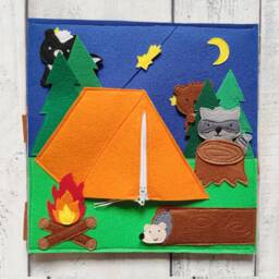 Felt Forest Animals Quiet Book Page Montessori Sensory Toy - thumbnail 2