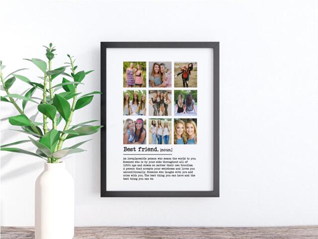 Best Friend Definition Photo Frame, Personalised Picture Print, Gifts For Her, Birthday Gift, Custom Gift With Frame - image 1