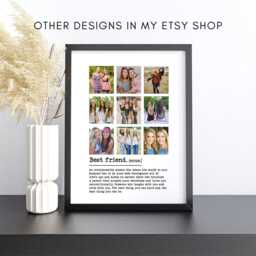 Best Friend Definition Photo Frame, Personalised Picture Print, Gifts For Her, Birthday Gift, Custom Gift With Frame - thumbnail 4