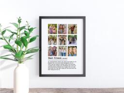 Best Friend Definition Photo Frame, Personalised Picture Print, Gifts For Her, Birthday Gift, Custom Gift With Frame - thumbnail 1
