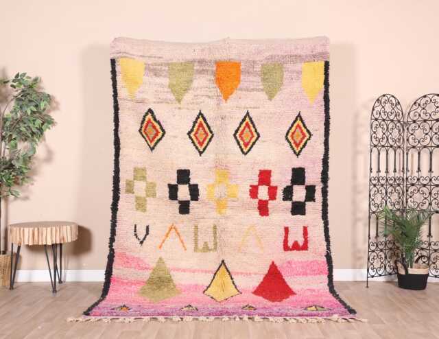 Authentic Moroccan Boujaad Rug 5x8 Ft - image 1