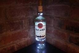 Upcycled Bacardi Bottle Lamp 20 Led String Lights, Man Cave Decor - thumbnail 2