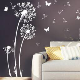 Wall Sticker Dandelion Flying Seeds Butterflies Wall Living Room - Dandelion Decal Vinyl Decor W312 - thumbnail 2