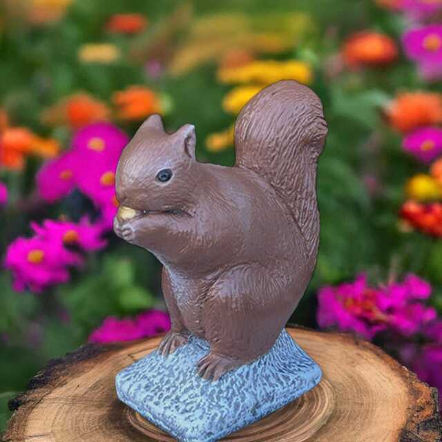 Concrete Squirrel Statue With Golden Nut Stone Animal Figurine Garden Sculpture Outdoor Decor Handmade Yard Ornament Gift For Nature Lover - image 1