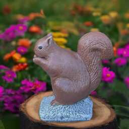 Concrete Squirrel Statue With Golden Nut Stone Animal Figurine Garden Sculpture Outdoor Decor Handmade Yard Ornament Gift For Nature Lover - thumbnail 2