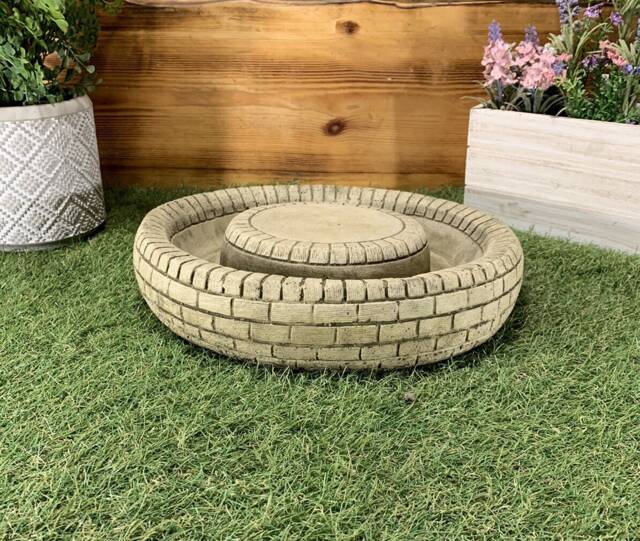 stone Garden Bird Bath Top Only Feeder/ Bowl/ Replacement Ornament - image 1