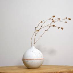 Natural Concrete Bud Vase Round Minimalist Decor - thumbnail 3