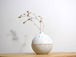 Natural Concrete Bud Vase Round Minimalist Decor - thumbnail 1