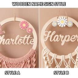 Macrame Baby Name Sign, Newborn Gift, Modern Farmhouse, Wall Hanging, Nursery Decor, Welcome Door Hanger, Birthday Gift V62 - thumbnail 3
