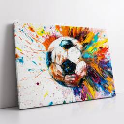 Football Abstract Oil Painting Sports Soccer Ball Wall Art Framed Canvas Poster Print Home Teen Children's Bedroom Room Decor Idea Gifts - thumbnail 2