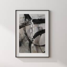 Maldives Map - Black & Grey Abstract Painting Of Wall Art Print Traval Poster - thumbnail 3