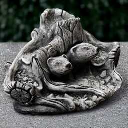Hedgehog Couple in Burrow Statue Cement Hedgehogs Forest Nest Stone Woodland Animal Sculpture Garden Hedgehog Decor Animal Ornament - thumbnail 1
