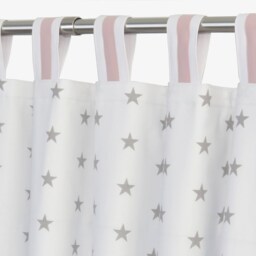 Nursery Curtains For Girls-Baby Girl Drapes With Stars Blackout Lining & Tiebacks. Different Lengths Available. Free Shipping - thumbnail 2