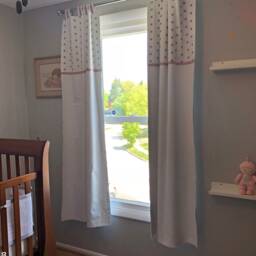 Nursery Curtains For Girls-Baby Girl Drapes With Stars Blackout Lining & Tiebacks. Different Lengths Available. Free Shipping - thumbnail 4