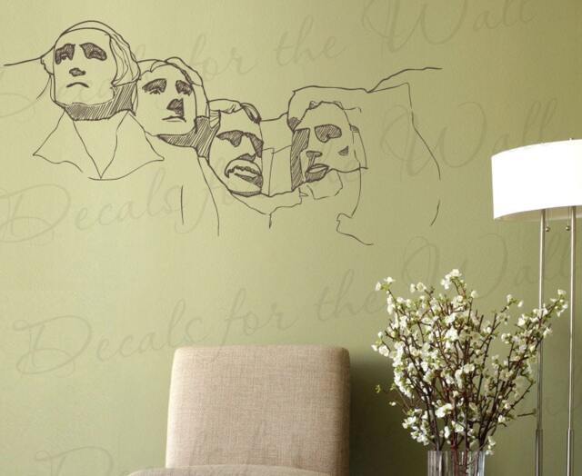 Mount Rushmore Wall Decal National Memorial American Patriotic Mountain Realistic Life Vinyl Art Sticker Large Sign Decor Mural Graphic G27 - image 1