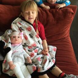 "British Double Decker Bus & Taxi Black & Red Baby Blanket ""Emma Dilemma" - thumbnail 3