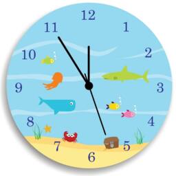Kids Wall Clock, Children Room Decor Life Under The Sea Wall Clock For Boys Bedroom