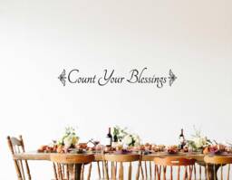 Count Your Blessings Vinyl Wall Decal Home Decor Sign - thumbnail 1