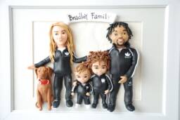 10Th Anniversary Gift For Wife Custom Family Portrait Illustration With Dog - thumbnail 1