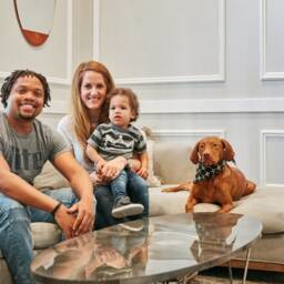 10Th Anniversary Gift For Wife Custom Family Portrait Illustration With Dog - thumbnail 2