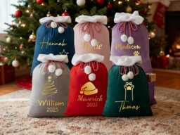 2025 Large Santa Sack, Christmas Gift Bag, Custom Stocking Velvet Holiday Bag For Kids - thumbnail 1