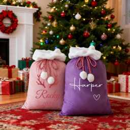 2025 Large Santa Sack, Christmas Gift Bag, Custom Stocking Velvet Holiday Bag For Kids - thumbnail 3
