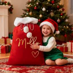 2025 Large Santa Sack, Christmas Gift Bag, Custom Stocking Velvet Holiday Bag For Kids - thumbnail 2