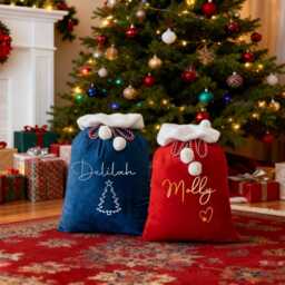 xmas Large Santa Sack, Christmas Gift Bag, Custom Stocking Velvet Holiday Bag For Kids - thumbnail 4