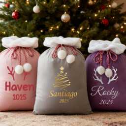 2025 Large Santa Sack, Christmas Gift Bag, Custom Stocking Velvet Holiday Bag For Kids - thumbnail 4
