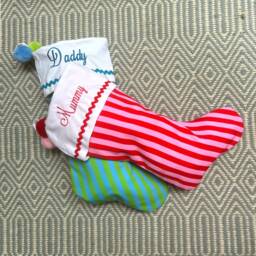 Luxury Personalized Striped Christmas Stocking, Personalised Santa Stockings, Bespoke Eve Bag, Reusable Stockings, Decor