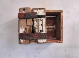 Driftwood Wall Cabinet Reclaimed Fishing Boat Wood, Cornwall UK