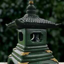 Unique Lantern Pagoda Statue Concrete Figurine Outdoor Decoration Zen Garden Ornament Front Door Sculpture Lover Gift - thumbnail 2