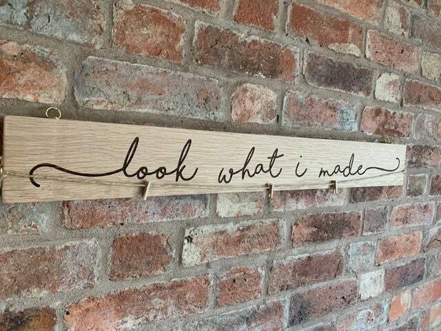 Children's Art Display - Look What I Made Early Years Creative Nursery Decor Play Room Wall Fonts Personalised Engraved - image 1