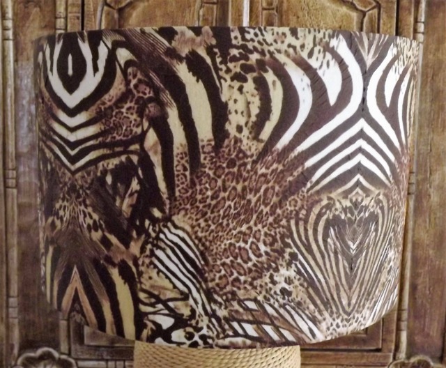 Handmade Animal Print Lampshade Shabby Chic Rustic Zebra Leopard - image 1