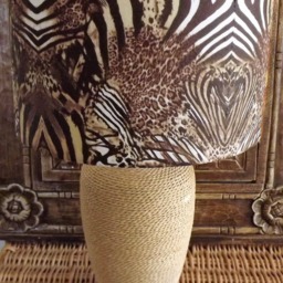 Handmade Animal Print Lampshade Shabby Chic Rustic Zebra Leopard - thumbnail 2