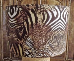 Handmade Animal Print Lampshade Shabby Chic Rustic Zebra Leopard - thumbnail 1