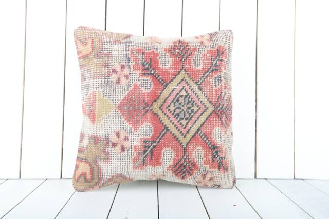 16x16 Turkish Kilim Pillow Cover Bohemian Accent Cushion - image 1