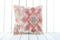 16x16 Turkish Kilim Pillow Cover Bohemian Accent Cushion - thumbnail 1