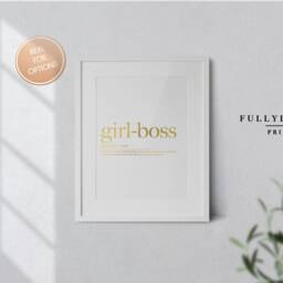 Girl Boss Office Print Definition Foil - Dictionary Prints Wall Decor Art Christmas Gifts - thumbnail 2